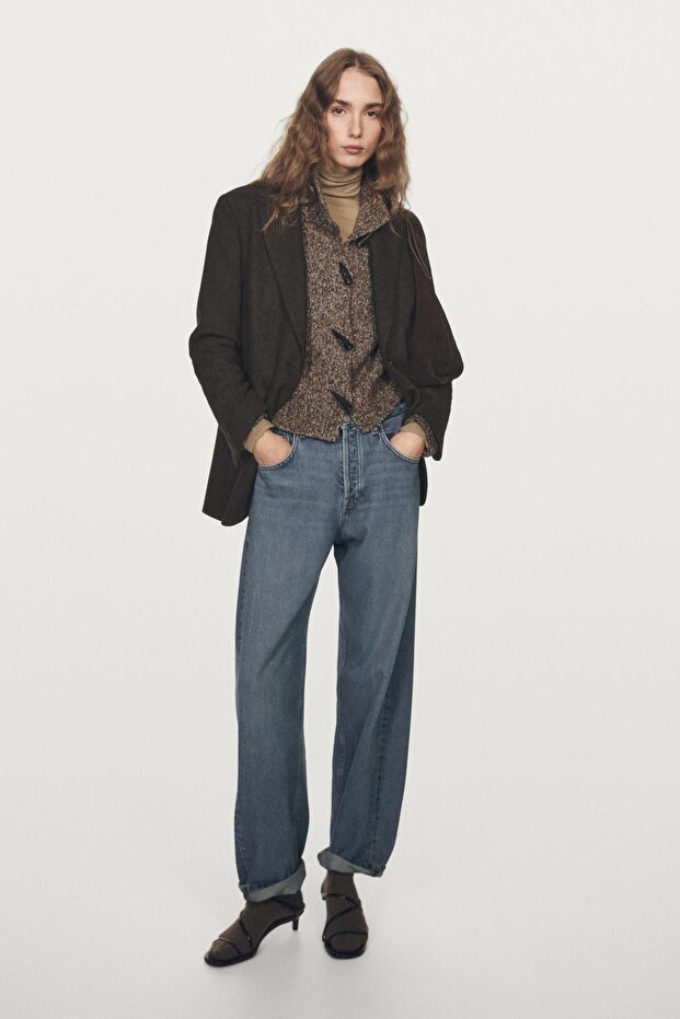 100% wool flannel lapel jacket - 1