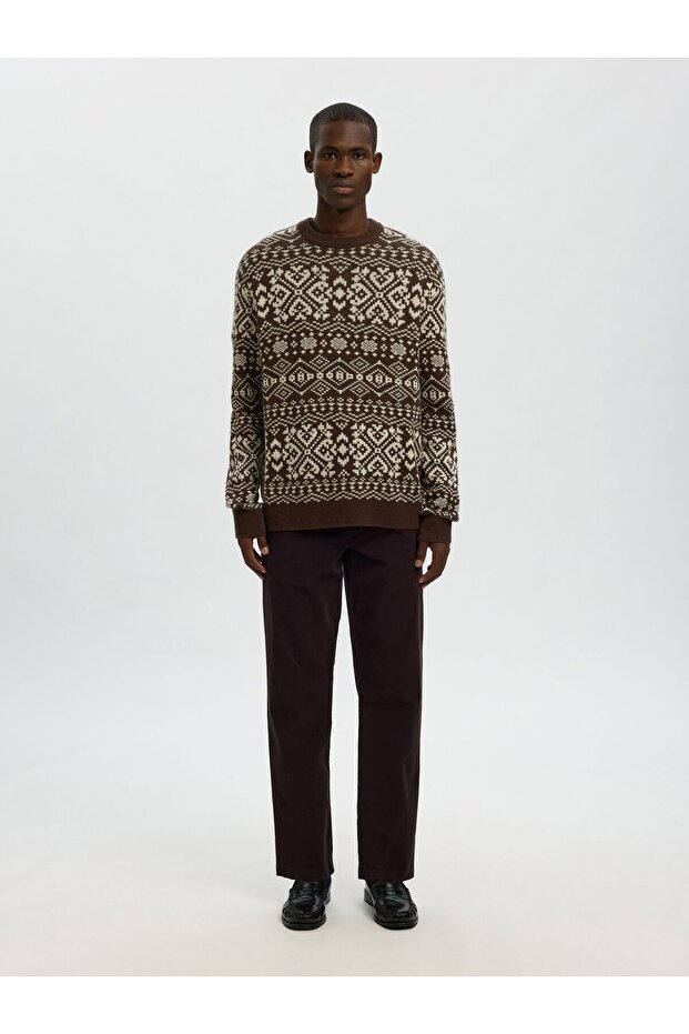 Pullover mit Rundhalsausschnitt Wollmix - 4