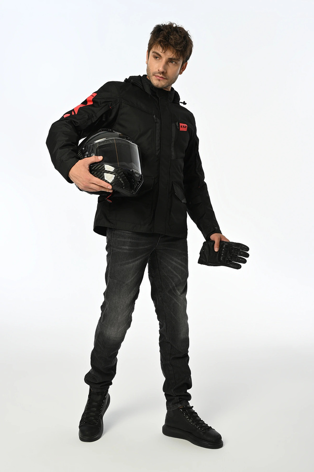 معطف METROPOLIS EVO أسود-أحمر - 6