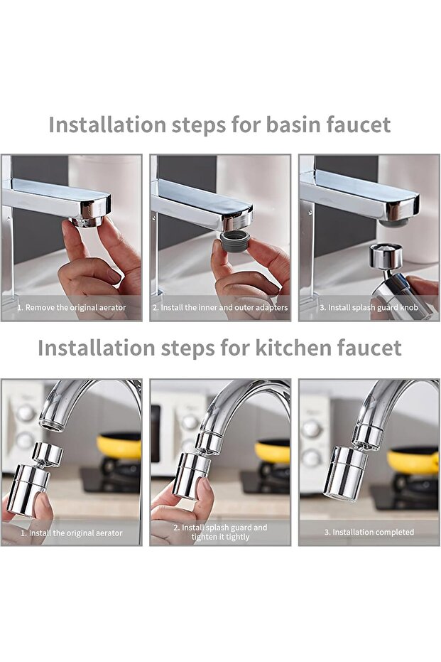 Faucet attachment, Generic, 360° adjustable extension, two modes - 6