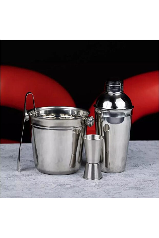 Bartender utensil set, 4 elements, steel, - 1