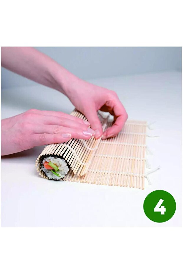 Set pentru preparat sushi, din bambus, 11 elemente, - 7