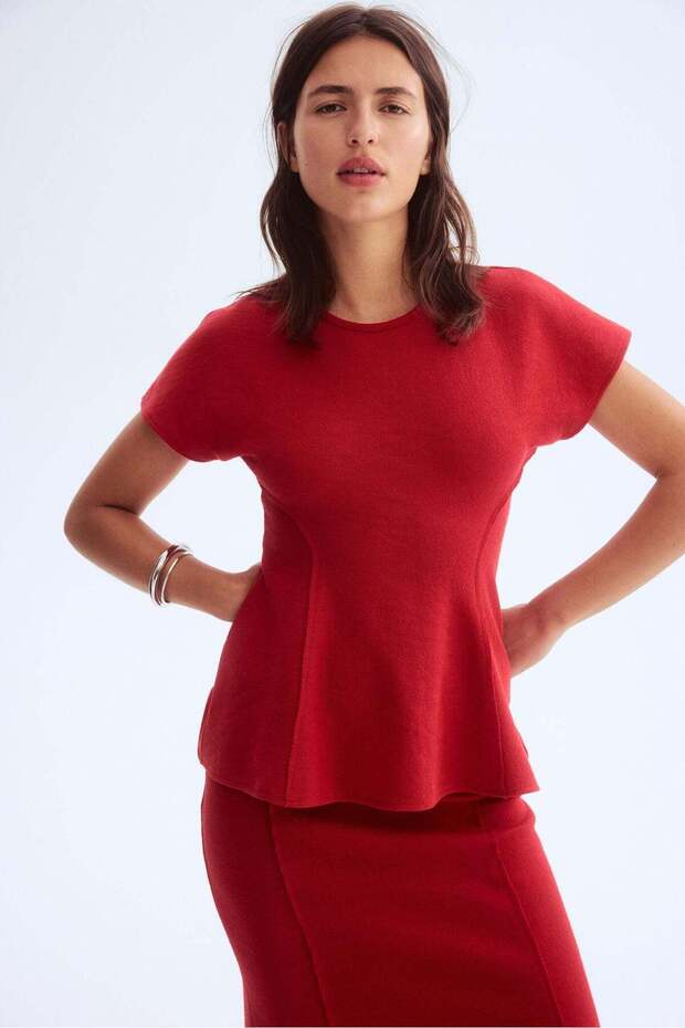 بلوزة واسع الأرجل محبوكة بدقة - 5