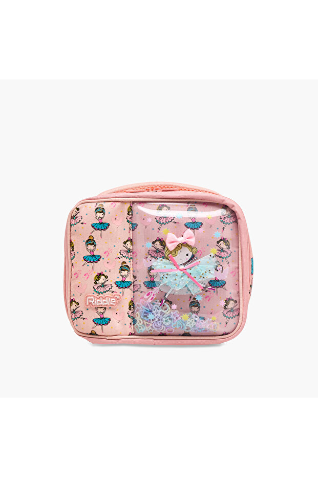 Ballerina Print Lunch Bag with Handle and Zip Closure