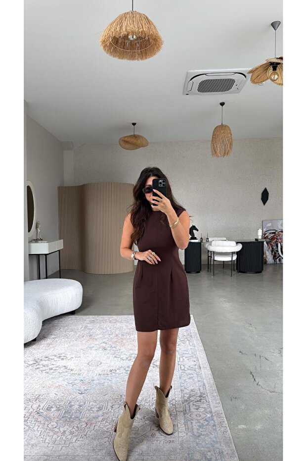 Rochie Joker maro basic crep - 3