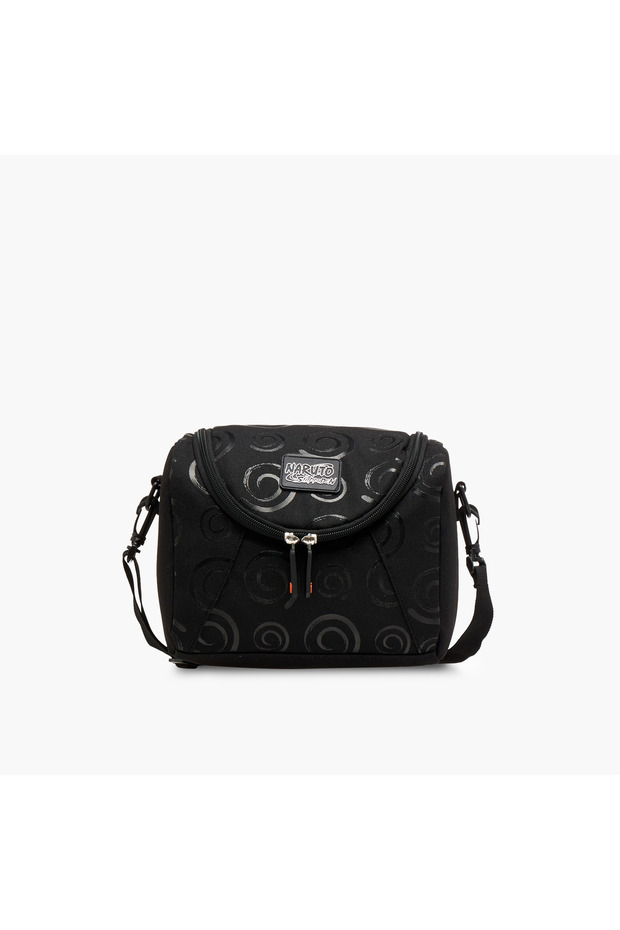 Naruto Print Lunch Bag with Adjustable Strap and Zip Closure