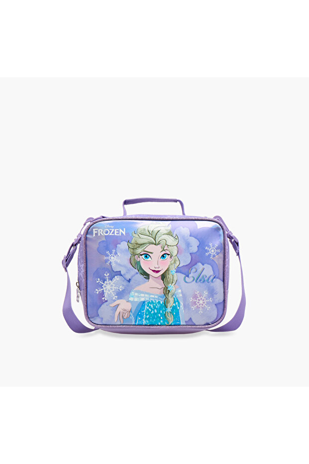 Frozen Print Lunch Bag with Detachable Strap and Zip Closure