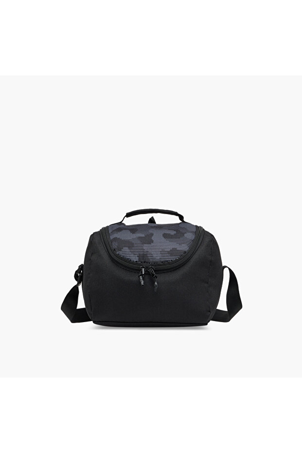 Textured Insulated Lunch Bag with Carry Handle and Zip Closure
