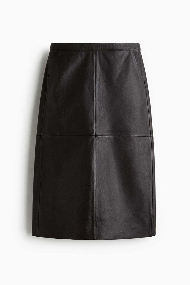 Leather pencil skirt