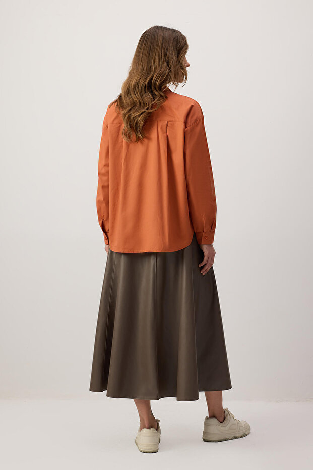 TEK CEPLİ OVERSIZE GÖMLEK - 5