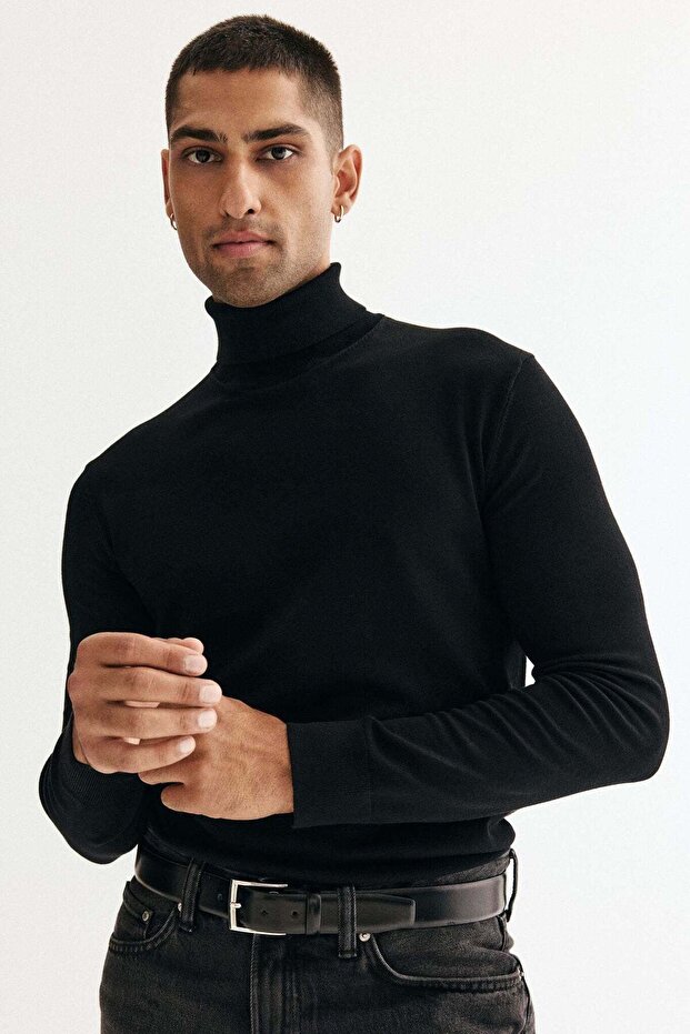 Regular Fit Polo-neck jumper