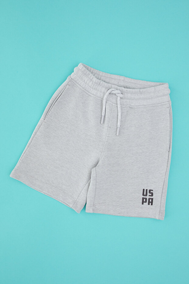 Boy's Gray Melange Knitted Shorts 50325210-Vr086