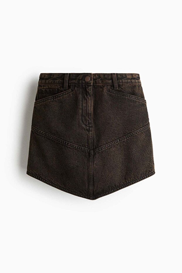 V-hem twill skirt