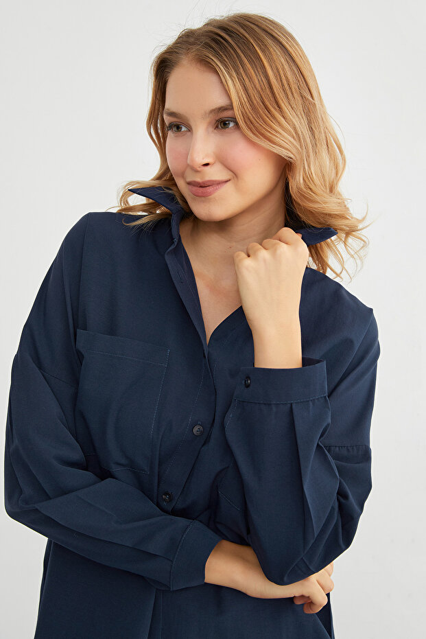 Basic Çift Cepli Gömlek - 3