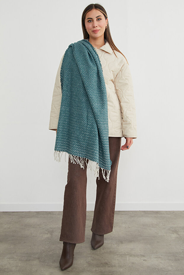 Square Patterned Shawl - 1