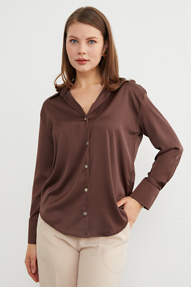 Basic Saten Gömlek - 1