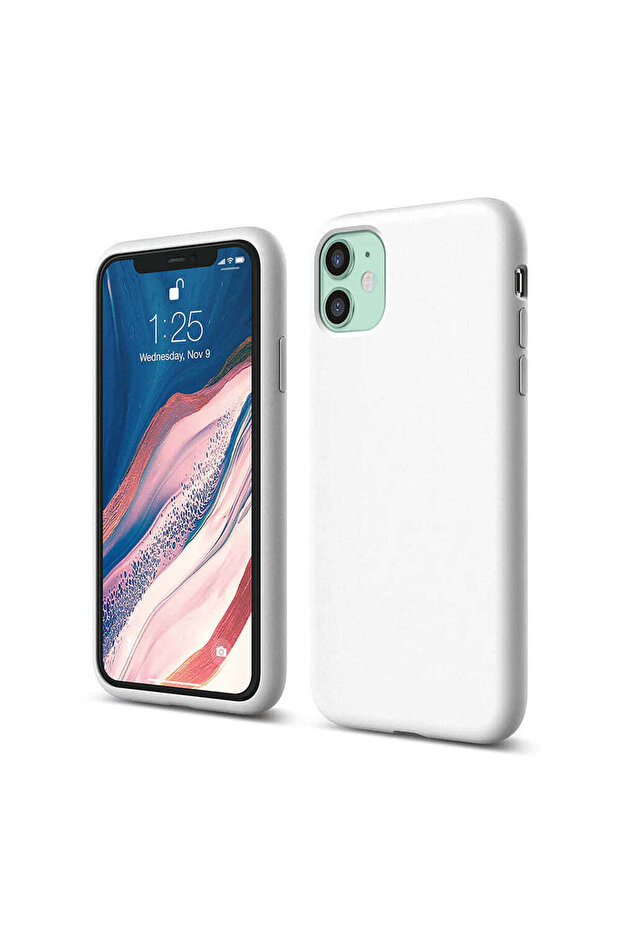 iPhone 11 Silicone Case, with Microfiber, Slim, Protective, Raised Edges, White - 1