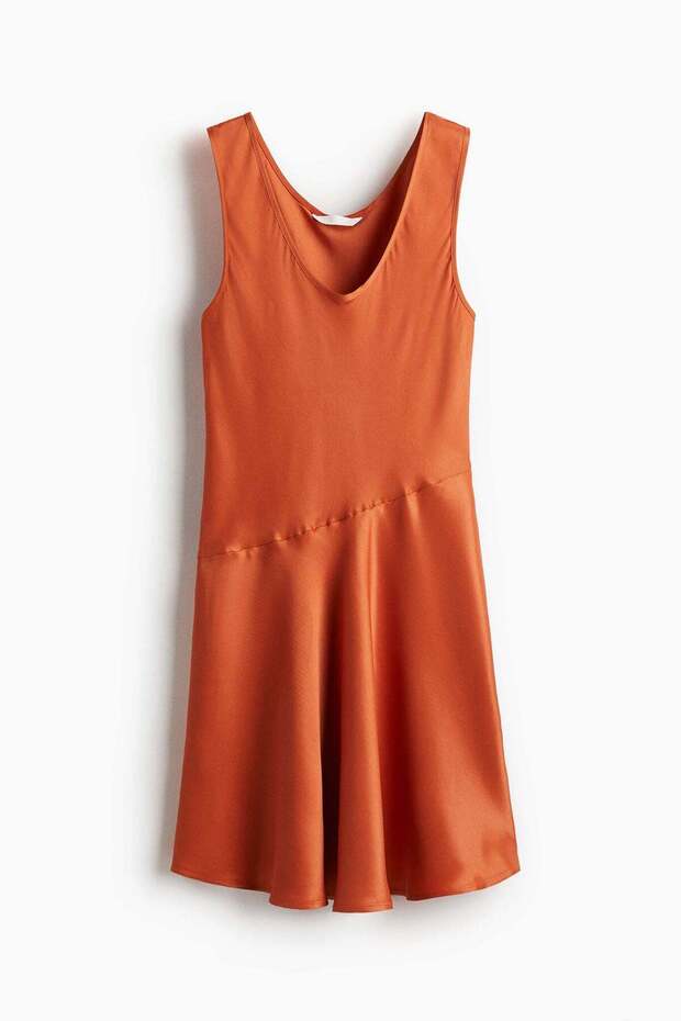 Flared satin dress