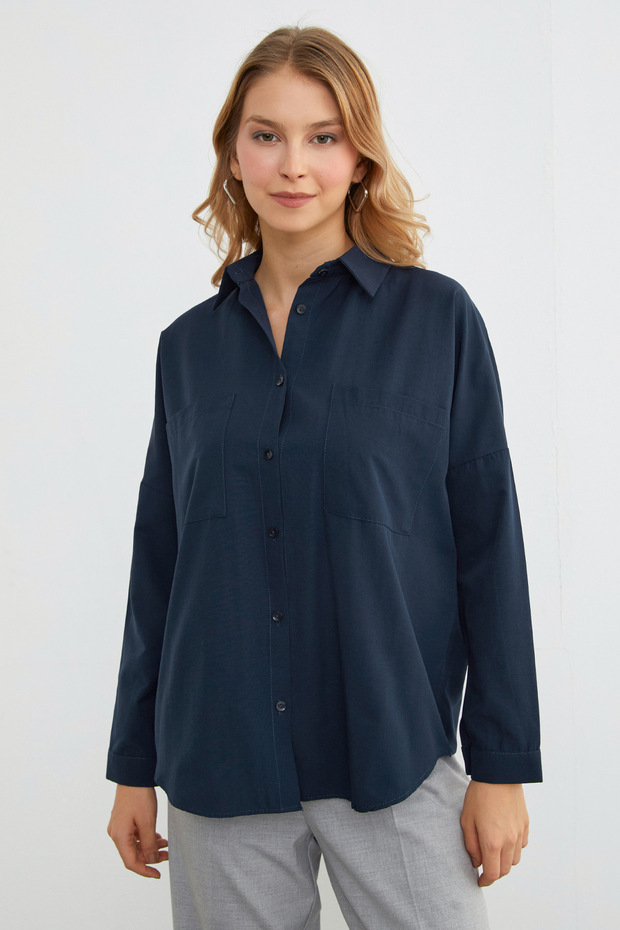 Basic Çift Cepli Gömlek - 1