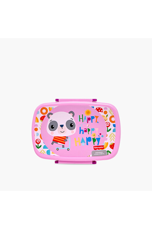 Fisher- Panda Print Lunch Box with Clip Lock Lid