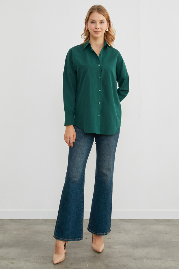 Basic Düğmeli Gömlek - 5