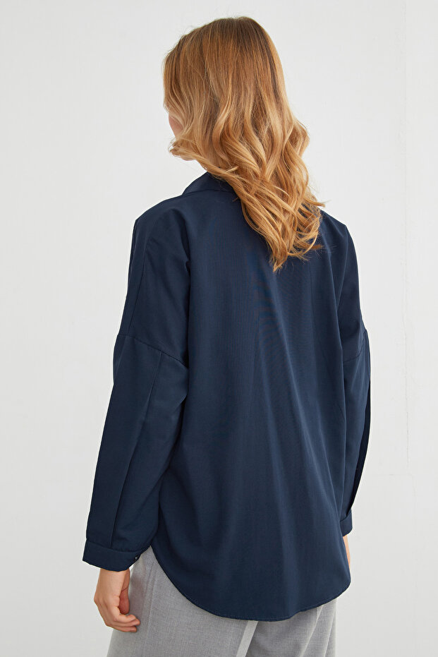 Basic Çift Cepli Gömlek - 7