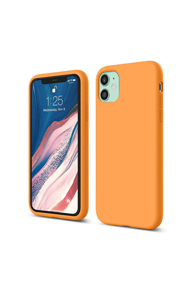 iPhone 11 Silicone Case, with Microfiber, Slim, Protective, Raised Edges, Nectarines - 1