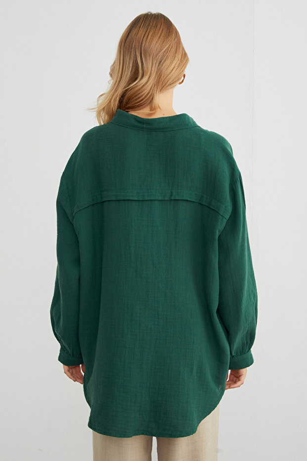 Basic Oversize Gömlek - 7