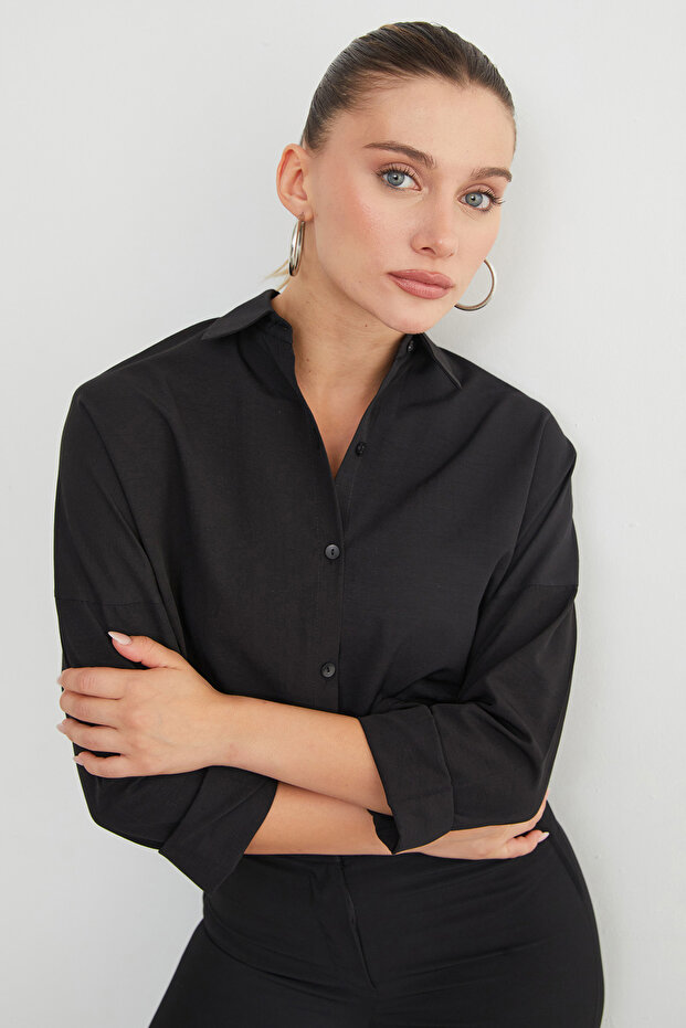 Basic Düğmeli Gömlek - 8