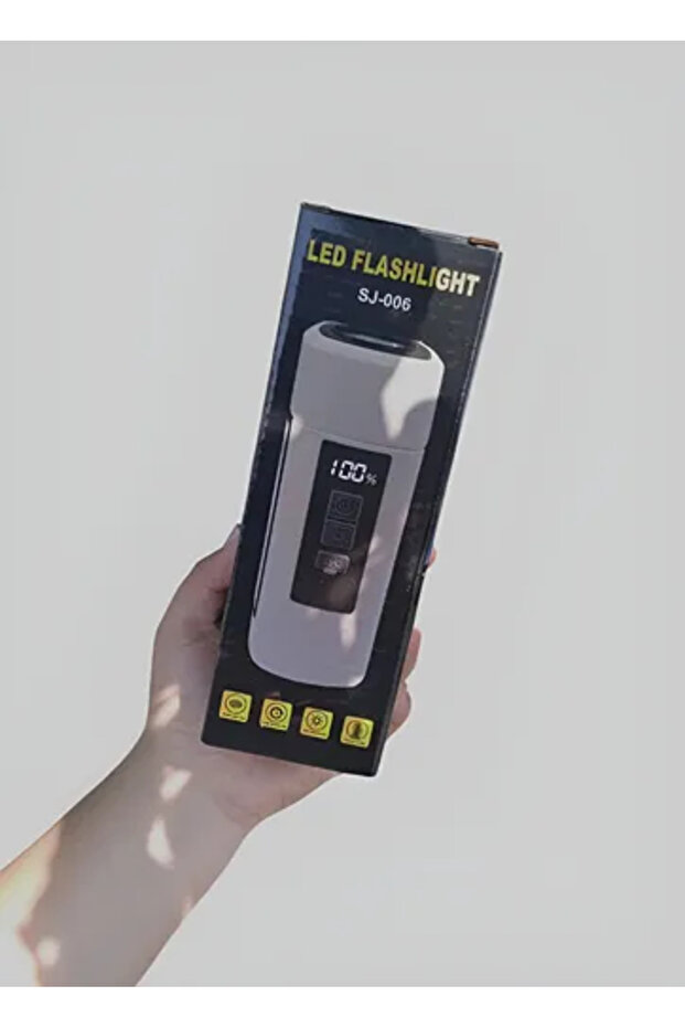 New Rechargeable Lamp Flashlight - White - 1