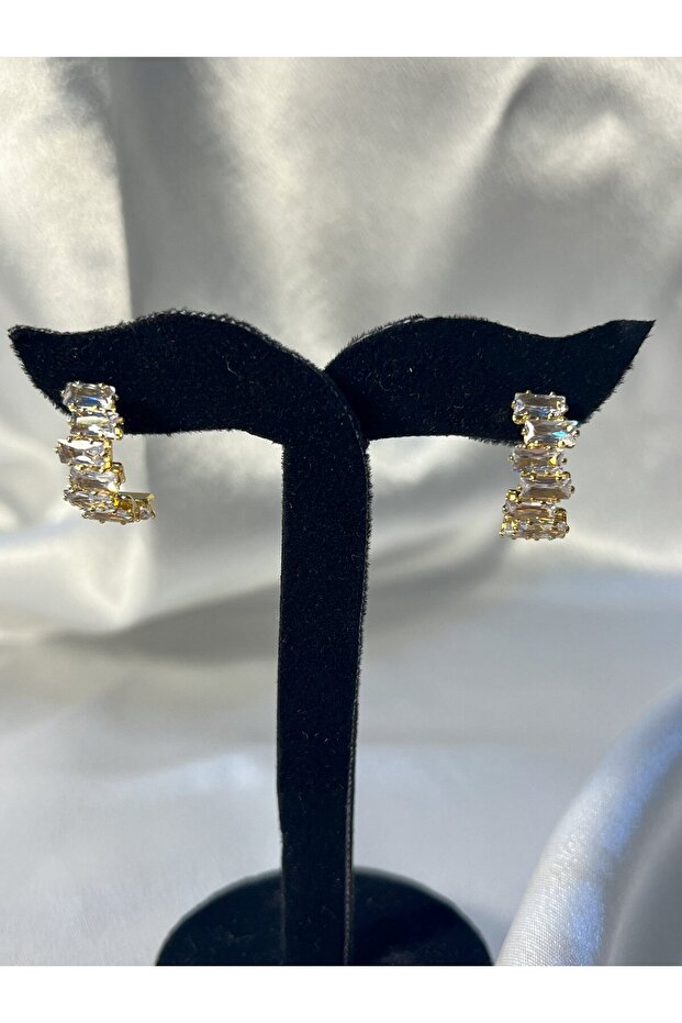 Stone Earrings - Gold - 3