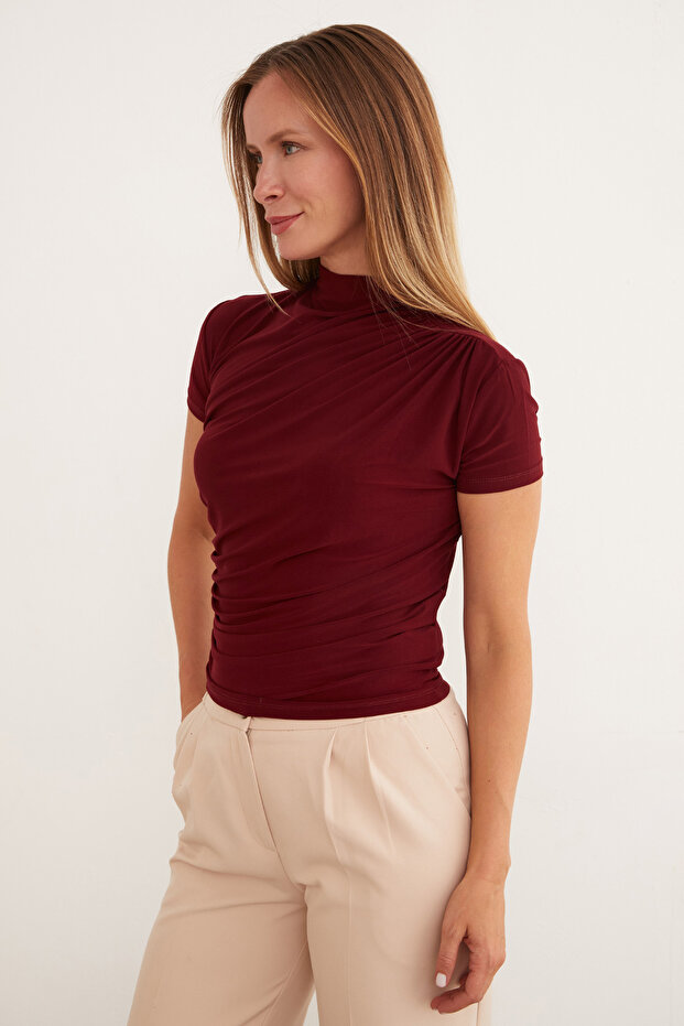 Drapeli Dik Yaka Bluz - 3