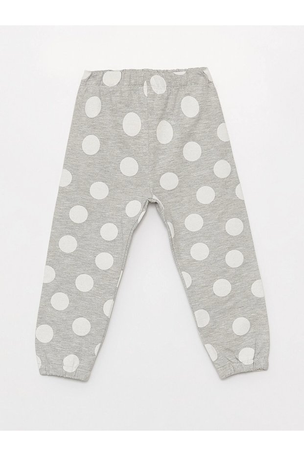 Lcw Baby Gray Elastic Waist Baby Girl Jogger Sweatpants