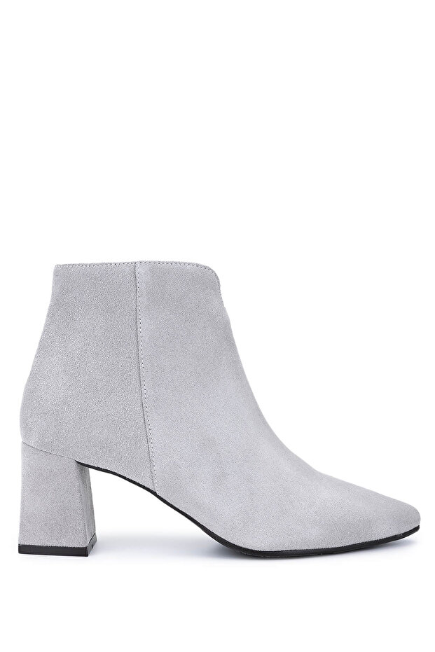 Women's Genuine Leather Stone Suede Heeled Boots