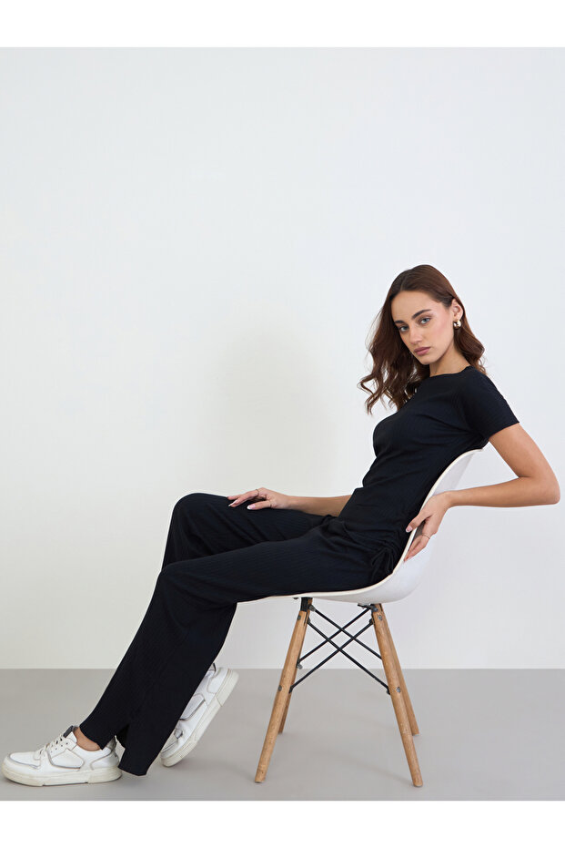 Wide Rib Ruched T-Shirt and Joggers Co-Ords