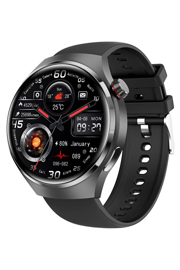 تتميز ساعة GT4 الذكية بوظيفة الاتصال عبر البلوتوث (الرد على المكالمات/إجراؤها). - 1