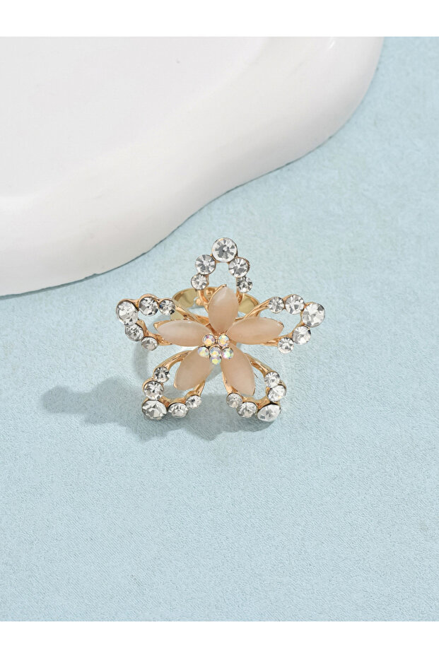 خاتم ذهبي على شكل زهرة - 5