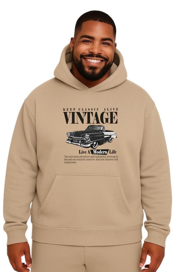 Vintage Printed Large Size Unisex Sweatshirt