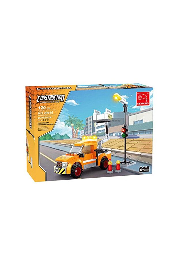 Engineering Işıklı Tamir Aracı 120 Parça Yapı Blok Seti - 1