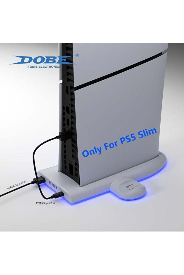 PS5 Slim Cooling Stand with RGB LED, 3-Level Fan & Dual Controller Charging Station
