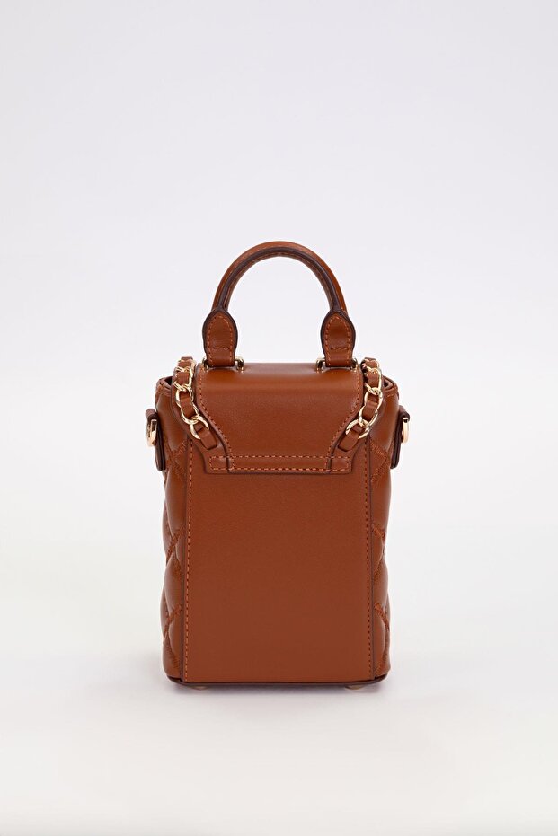 Camel Rectangular Shape Handbag - 4