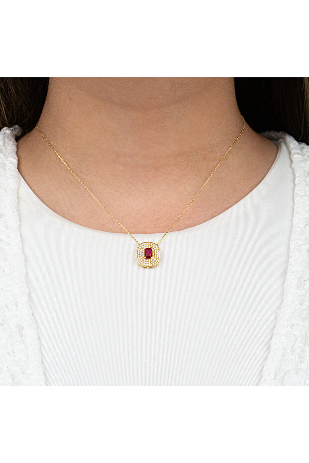 Renkli Taşlı Kolye - 1