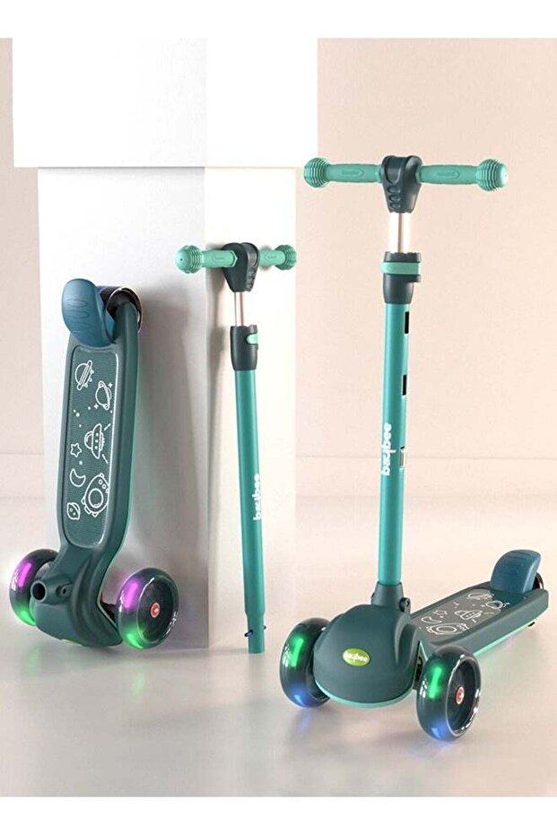 Blaze Storm Skate Scooter for Children 3 Wheel Kids Scooter with 4 Height Adjustable