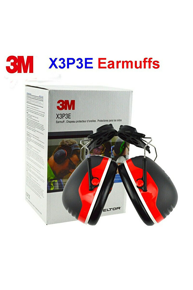 سدادات أذن 3M X3A فوق الرأس، NRR 28 ديسيبل (أسود/أحمر)