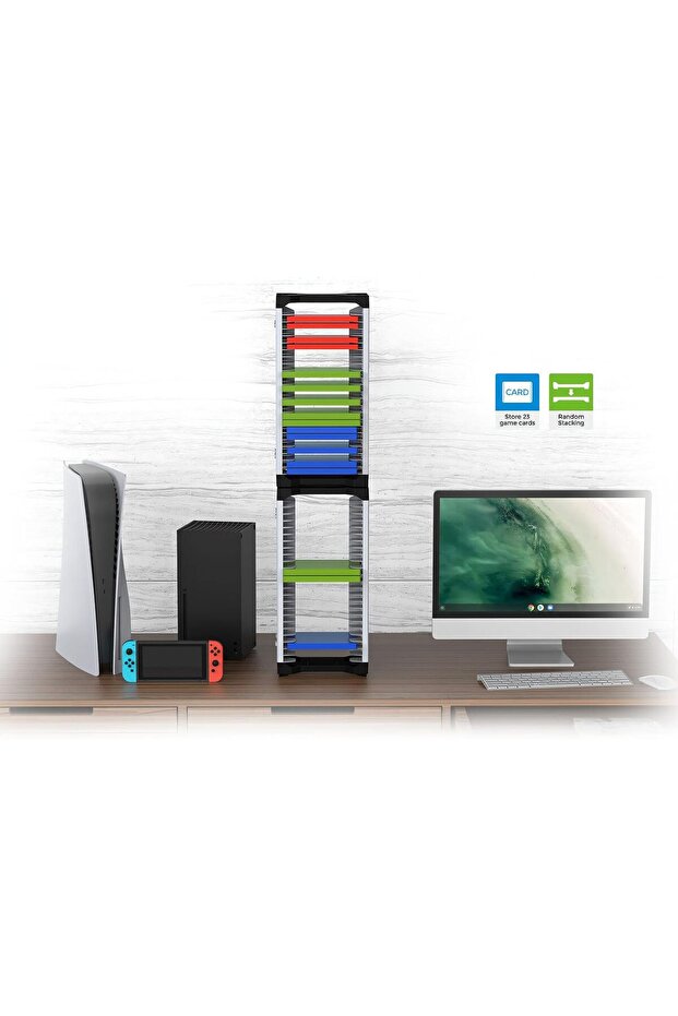 HEATFUN Game Storage Tower (Holds up to 46, Hooks for Headset/Controller) - 4