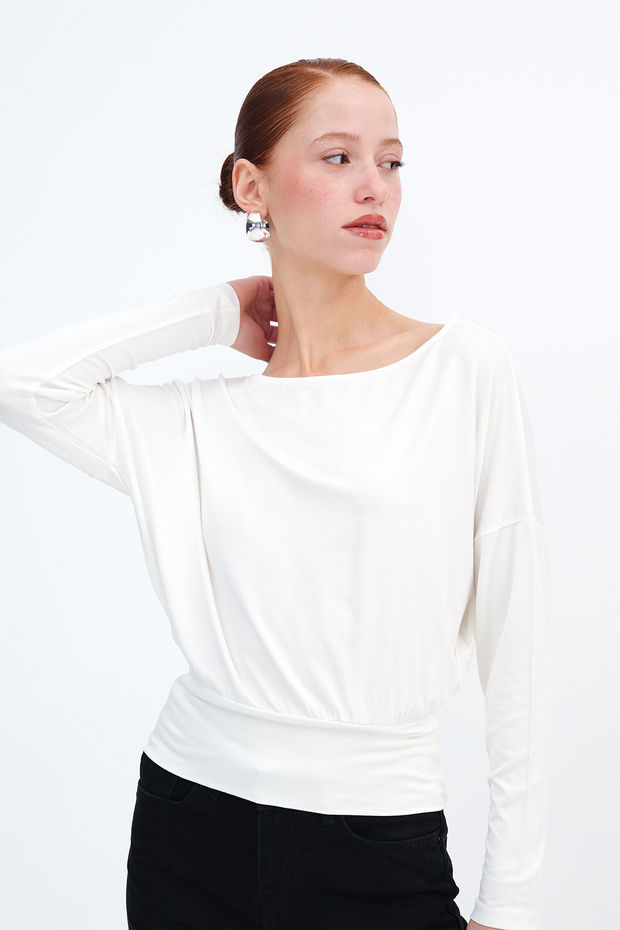 Kayık Yaka Basic Bluz B12409 - 2