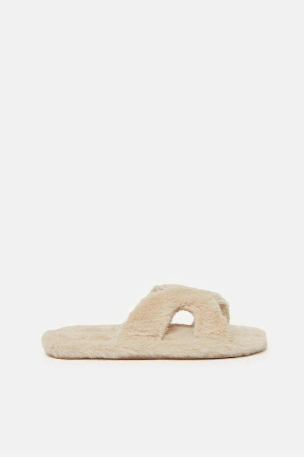 Women Beige H Upper Slipper