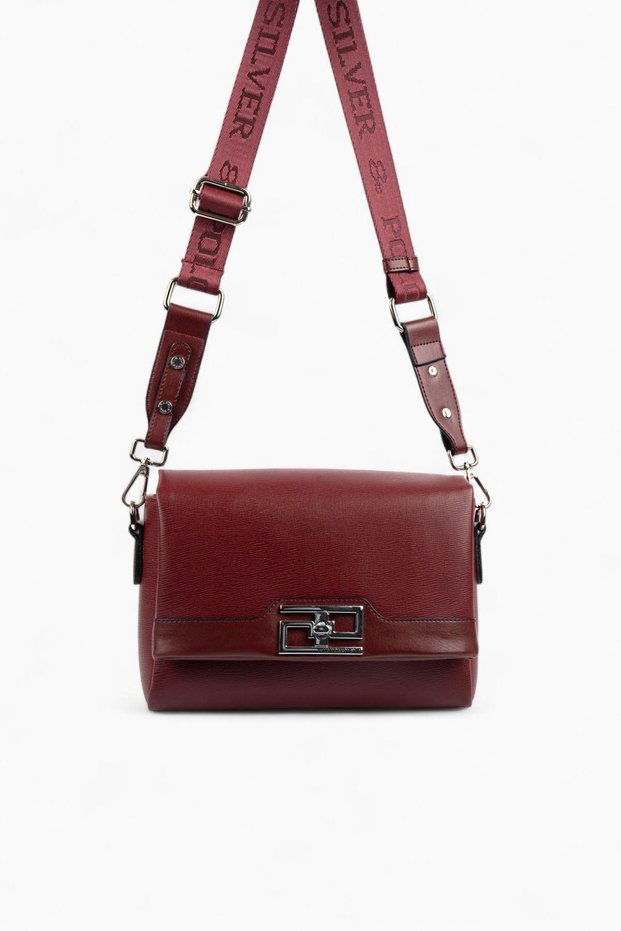 Burgundy - Burgundy Plain Women's Crossbody Bag Sp1257