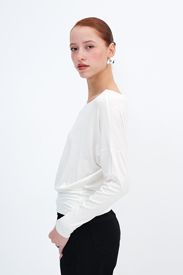 Kayık Yaka Basic Bluz B12409 - 5
