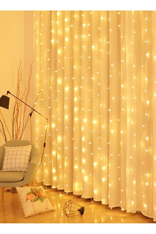 سلسلة أضواء ستائر LED، ديكورية، 3 م × 2 م، 200 لمبة LED